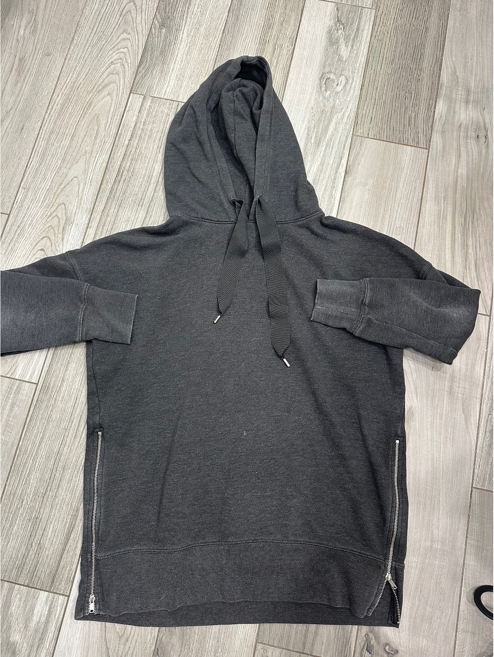 Aerie Charcoal Gray Pullover Hoodie with Side Zippers Size M